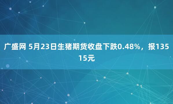 广盛网 5月23日生猪期货收盘下跌0.48%，报13515元