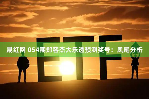 晟红网 054期郑容杰大乐透预测奖号：凤尾分析